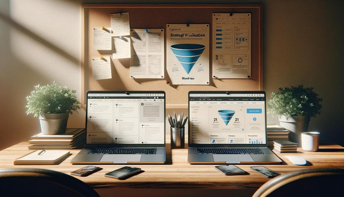 Pick WordPress for lots of articles, GoHighLevel for funnels and CRM